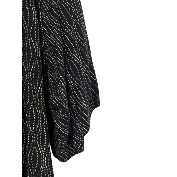 John Henry Men's Button-Up Shirt Black Gold Pattern M Oversized Short Sleeve - Picture 8 of 9